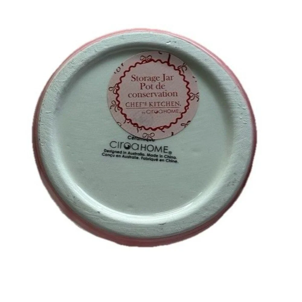 Pink Macaron Ceramic Canister Jar w/ Bow Lid | Coquette Paris Kitchen Décor